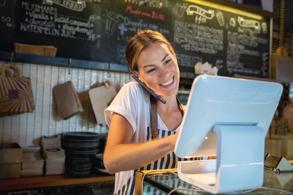 Women taking an order at a cafe