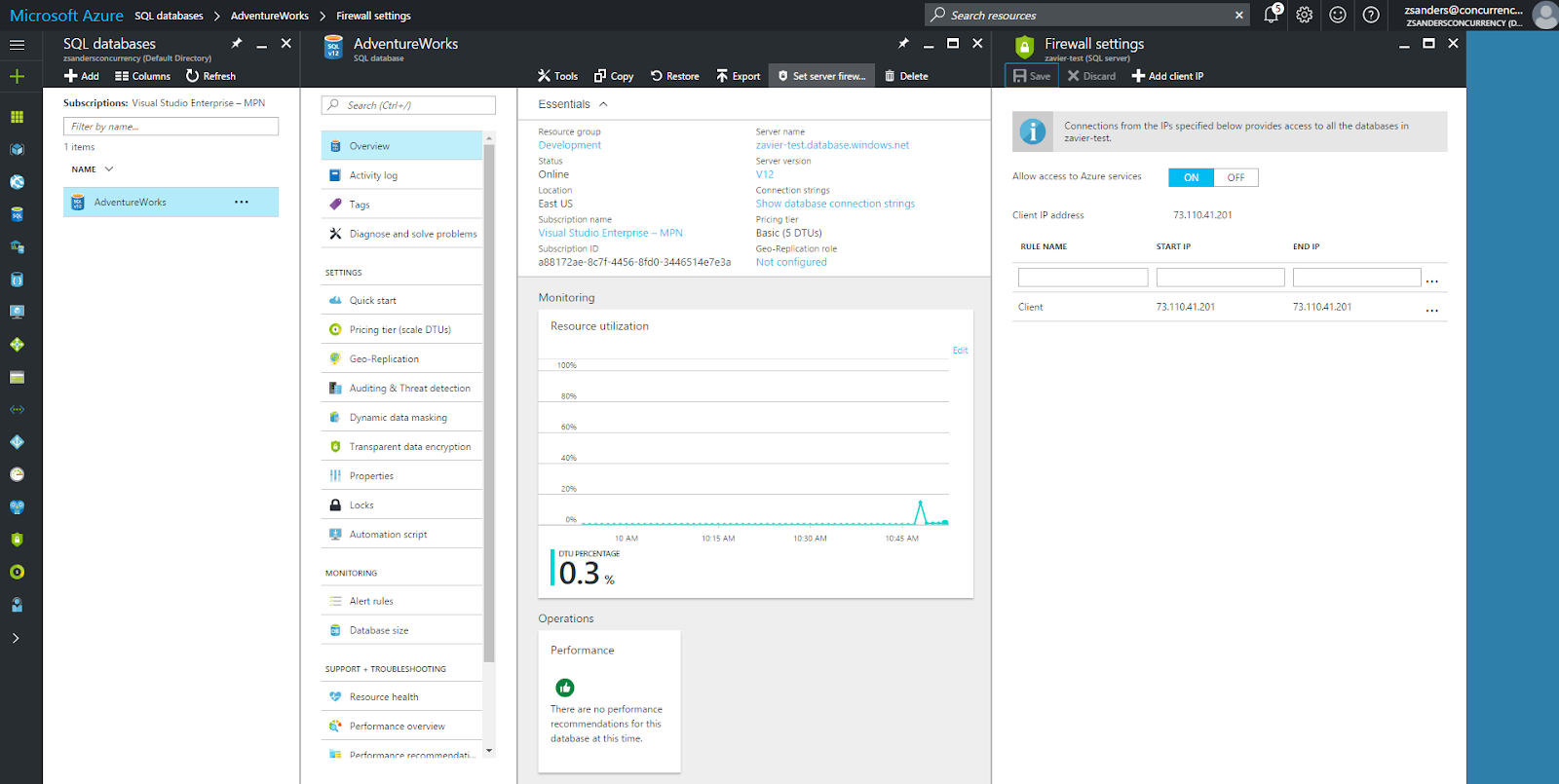 Connect to Azure SQL Database with NodeJS and mssql – Concurrency