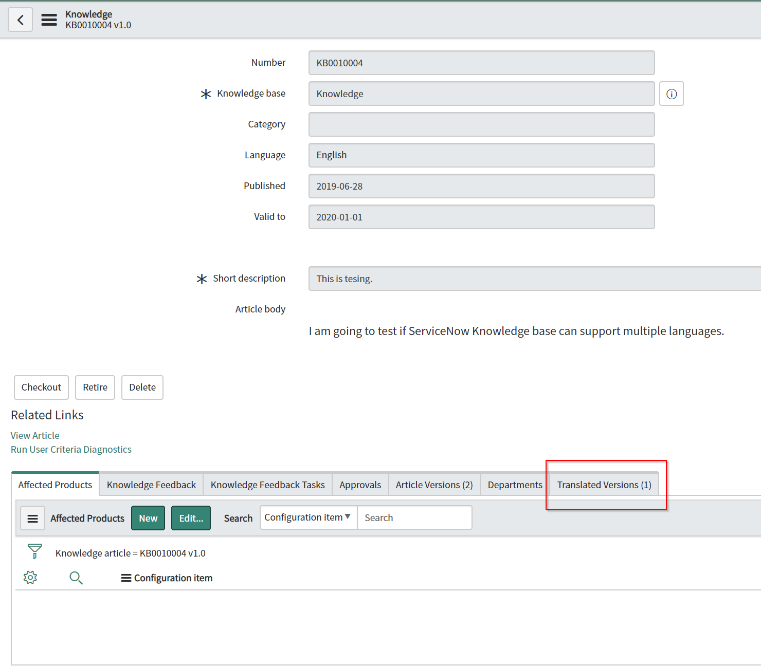 Servicenow Language Translation ServiceNow Knowledge Base Internationalization – Concurrency