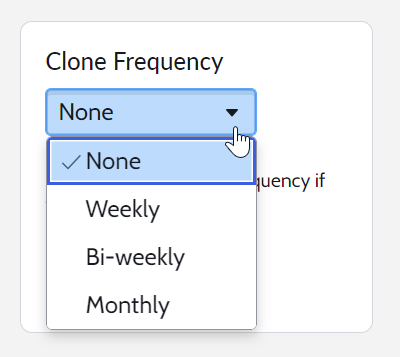 Clone Frequency Options